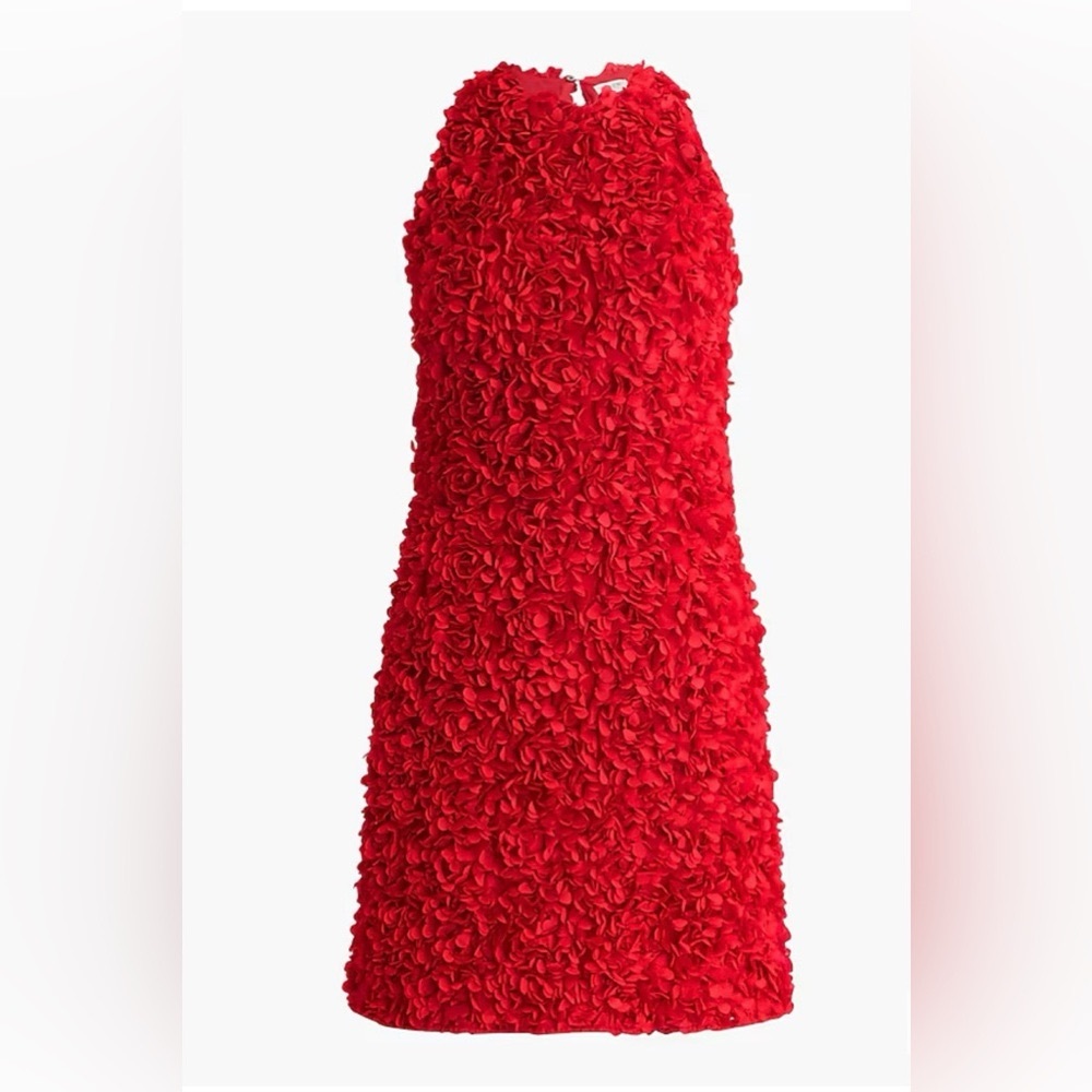 J Crew ruby red rosette mini dress - size 4